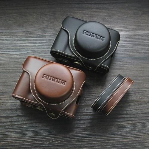 Roadfisher Vintage Retro PU Leather Camera Bag Pouch Protection Case Sheath Cover Belt For Fuji Fujifilm X100F X100T X100S X100