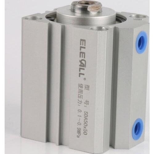 SDA50*15mm / 50mm Bore 15mm Stroke Compact Air Cylinders Double Acting Pneumatic Air Cylinder