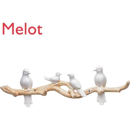 Nordic Entrance Decoration Living Room Wall Hanging Clothes Hook Bird Wall Hat Rack Punch-Free