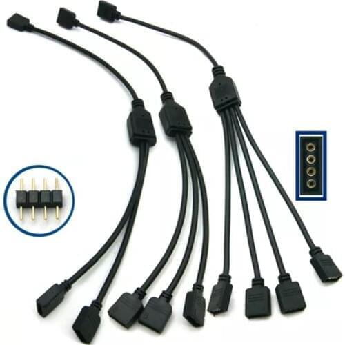 RGB Strip Light Extension Connector 4PIN 1 to 1/2/3/4 Splitter Female Connector Cable Wire LED tape Connector for RGB LED Tape