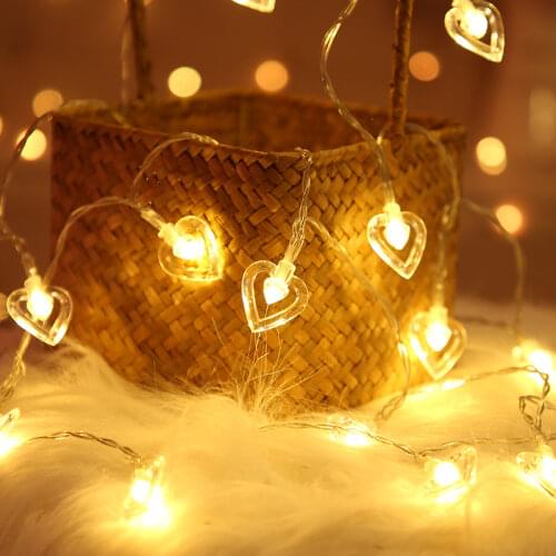 Led Fairy String Lights for Party Holiday Garden Garland Christmas Decorations Home Outdoor Globe Festoon Heart Light Wedding