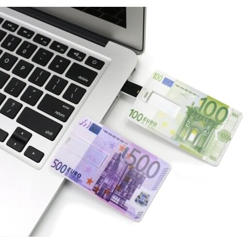 USB Flash Drive 4GB 8GB 16GB 32GB 64GB 128GB Dollars Bank Card Pen Drive Memory Euro USB 2.0 Stick PenDrive Wallet U Disk