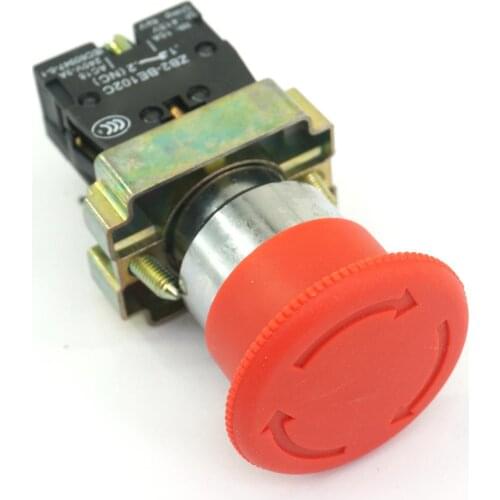 XB2BS542 1NC Moudle Twist Release Emergency Stop Switch Mushroom Push 40mm