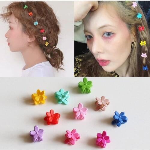 10Pcs/Lot Mini Cute Girls Colorful Flower Hair Claws Sweet Hairpins Small Hair Clips Headband Fashion Hair Accessories Wholesale