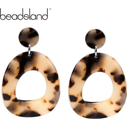 Beadsland Acetic Acrylic Oval shapped Drop Earrings For Women Fashion Jewelry Girl Gift 38640