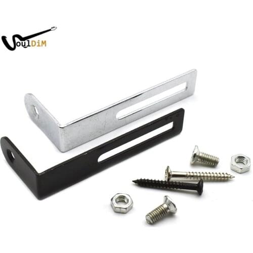 15set Electric Guitar Pickguard Mounting Bracket L Shape Stand for LP Electric Guitar w Nut Screw Black/Chrome