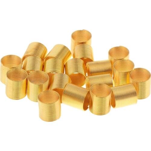20pcs Golden Hair Cuffs Metal Beads For DIY Braids Beard Pendants