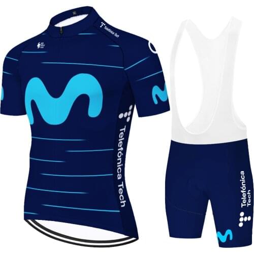 2020 movistar cycling kit men biker shorts set summer quick dry ropa ciclismo hombre verano 20D gel pad cycling jersey men