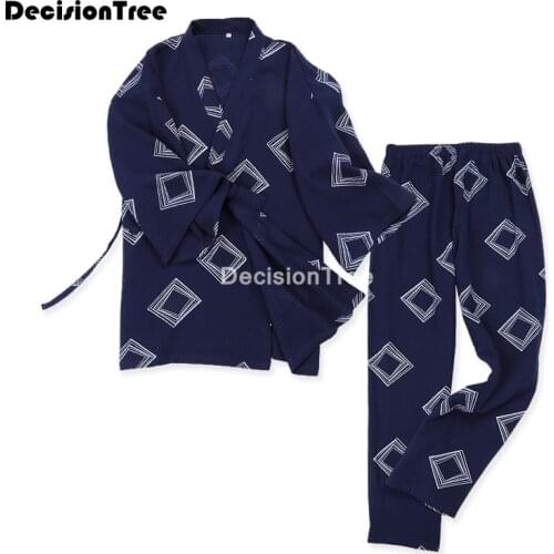 2021 japanese kimono sleepwear pajamas vintage men home dressing gown kimono bathrobes loungewear home men pajama set