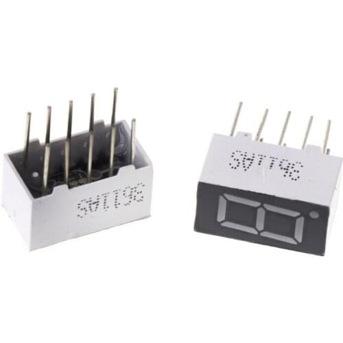 5Pcs 0.36\" Common Cathode 1 Bit 10 Pin 7 Segment Red LED Display Digital Tubes
