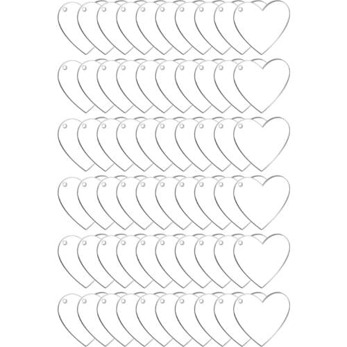 Acrylic Keychain Blanks Decoration Crafts Including Heart-shaped Acrylic Blanks Keychain for DIY Keychain and Tags