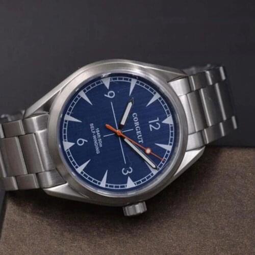 Corgeut 41mm men clock Automatic full steel blue dial Mechanical Sapphire Glass dress men wristwatch luxury top brand