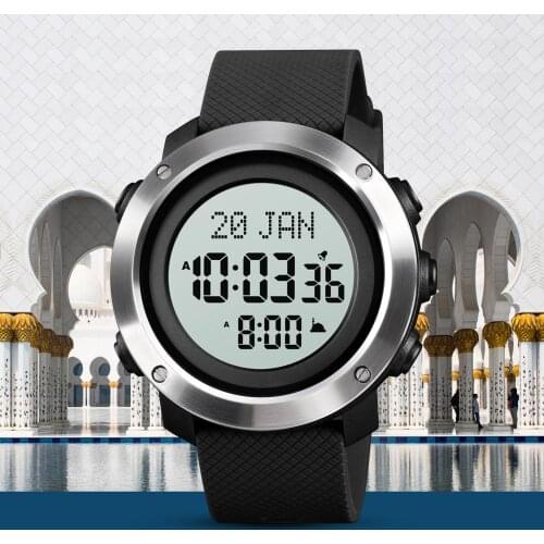 Luxury Digital Watch Men Top Brand SKMEI Qibla Remind Bookmard Wristwatch Laguange Selection Hour Fashion Mens Watches Clock