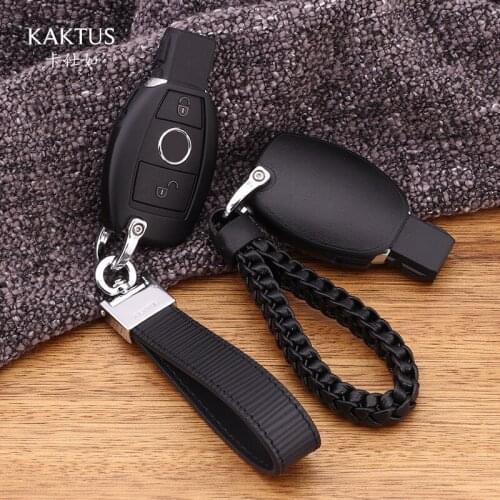 Car Key Case Buckle Protective Cover Pu Braided Rope Fit for Mercedes Benz Cse Creative