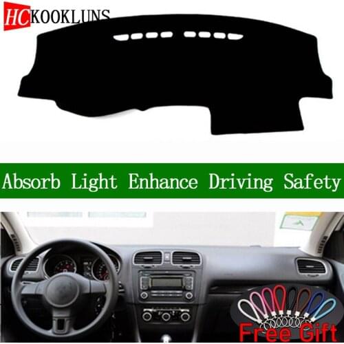 For Volkswagen golf 6 2010 2011 2012 Dashboard Cover Sun Shade Non-slip Dash Mat Pad Carpet Car Stickers Interior Accessories