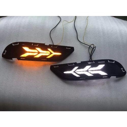 Osmrk led drl daytime running light for Buick GL8 with yellow turn signals and blue night running light