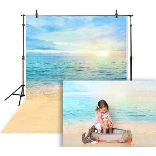 MEHOFOTO Photography Backdrops Summer Sky Sun Sea Ocean Beach Background Photo Studio Baby Shower Child Sailor Mermaid Photocall