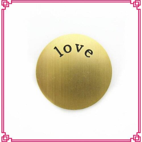 Hot selling stainless steel 22mm large disk gold love floating window plate fit for 30mm glass floating locket