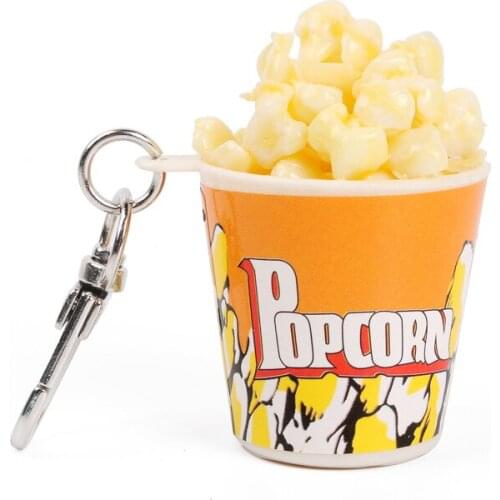 Simulation food popcorn banana lemon Key chain Key ring for Phone Apple Airpods Case Charms Accessories Car Keychain DIY Jewelry