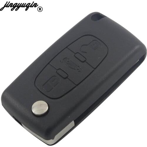 Jingyuqin 10pcs HCA For peugeot Citroen C2 C5 C6 XSARA 406 307 308 408 Remote Key Case Shell Key Cover 3 Buttons Key Case CE0523