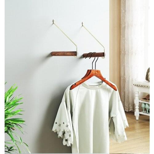Nordic Brass Cloth Hanger Rack Wall Hanging Hook Collection Shop Decoration Wood Hanging Organizers Bathroom Towel Rack House