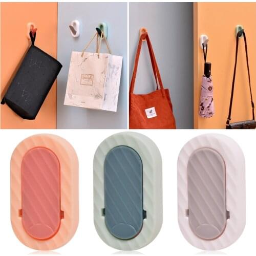 1pcs Pack Wall Hook Self Adhesive Door Wall Hangers Foldable Hook 5kg Bearing Wall Decoration for Kitchen Bathroom