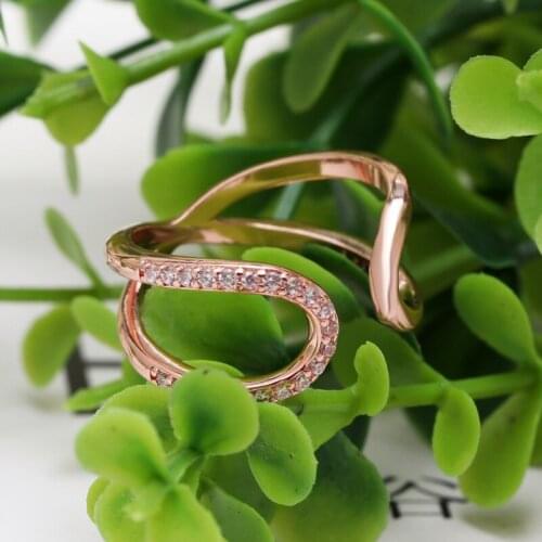 New Fashion Original Rose 925 Silver Wrapped Open Infinity Ring For Women Wedding Engagement Pan Rings DropShipping Wholesale