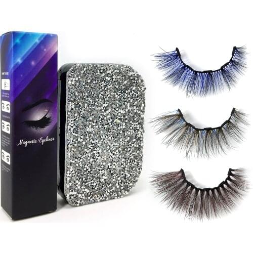 NEW Magnetic eyelashes 5 part magnets handmade 3D/6D Color magnetic lashes natural false eyelash comfortable with Gift Box