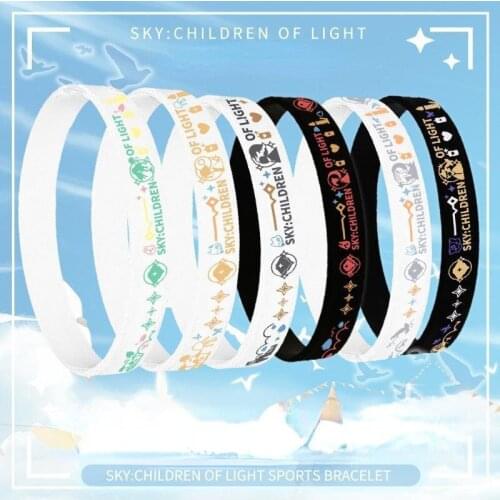 Wholesale 5 Pcs / Anime Game Sky:Children of Light Bracelet Sports Noctilucent Silicone Bracelets White Bird Mushroom Kakashi