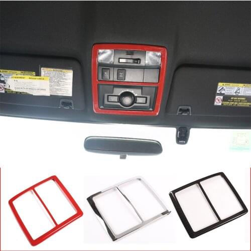 Carbon Fiber /Red/ Chrome ABS Front Reading Light Lamp Decoration Trim Cover For Toyota Tacoma 2016-2020 Car Interior Accessory
