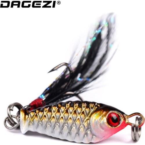 DAGEZI Hard Baits Sequins 6.5g/2.5cm isca artificial Bait With Feather Metal wobbler fishing lure Spoon For carp fishing