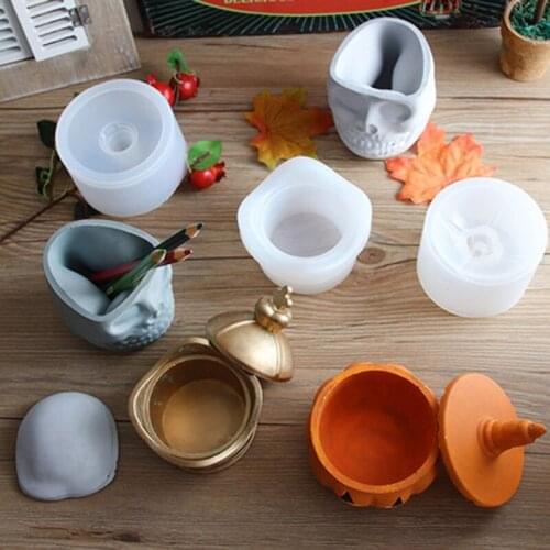 Variety Storage Box Silicone Mold Pumpkin crown shaped Box Design Diy Aroma Plaster Epoxy Concrete Mold