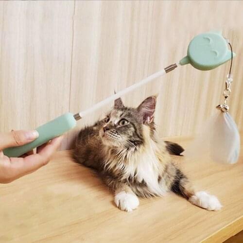 Nerve cat toy self-priming artifact cat stick Bell fishing rod retractable bite-resistant baby cat pet supplies