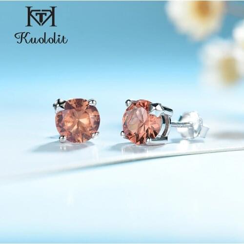 Kuololit Diaspore Zultanite Gemstone Stud Earrings for Women Solid 925 Sterling Silver Engagement Colorful Earrings Fine Jewelry