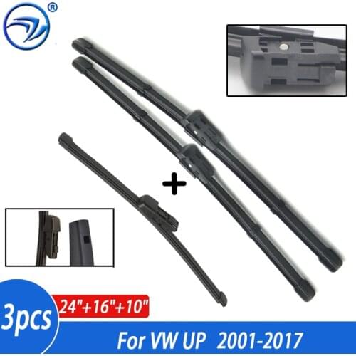 Windshield Windscreen Wiper Blades For VW UP 2011 2012 2013 2014 2015 2016 2017 Front Rear Window Wiper 24"16"10"