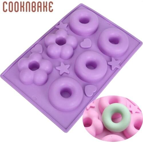 COOKNBAKE silicone Soap Mold Cake Donut form Flower Shape Cake Baking Tools Jello Pudding bread pastry baking tool 6 cavities