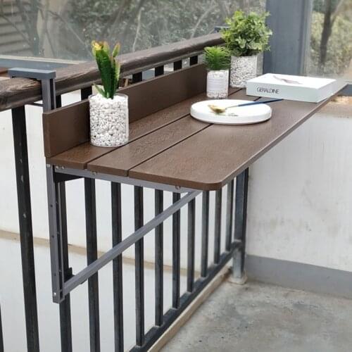 Balcony railing hanging table Folding convenient hanging computer table home bar counter Creative lifting folding desk
