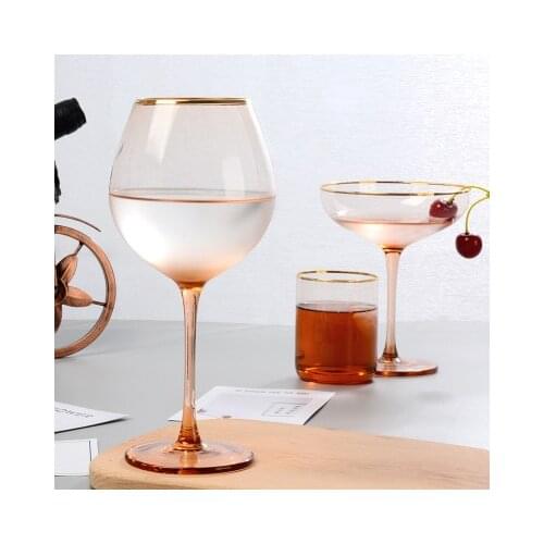Wedding Glasses Romantic Wedding Party Gift High Quality Wine Cup Lead Free Crystal Glass Goblet Martini Gilded Champagne Goblet