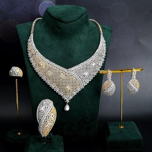 TIRIM Luxury Elegant Bridal Necklace Set for Women Cubic Zirconia Wedding Jewelry Sets African Brides Accessories Jewelri
