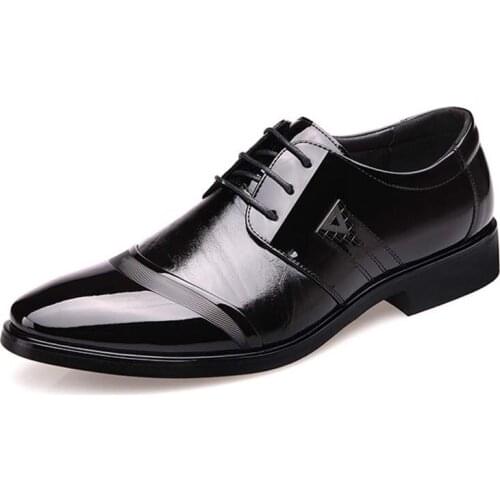 Mens Dress Shoe Oxford Business Formal Shoes Man Wedding Leather Office Simple Style Quality Men Shoes Lace-up Size 38-47 2106