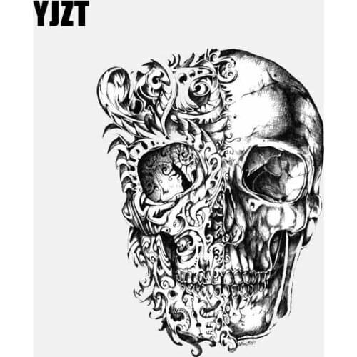 YJZT 9.7CM*13CM Car Styling Cool Skull Head Motorcycle Helmet Decal Car Sticker 6-2584