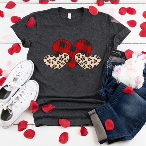 2021 Cut Love Heart Tshirt Women Short Sleeve O-Neck Tops for Woman Shirts Harajuku Valentines Femme T-shirt Mujer Camisetas