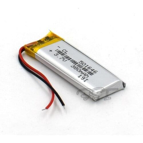10Pcs 380mAH 501646 Polymer Rechargeable lithium 3.7V Li-ion Liion Battery for GPS Cell phone Speaker MP3 MP4 Navigater Camera