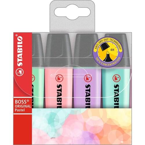 Stabilo Boss Original Pastel Color Highlighter 4-Pack