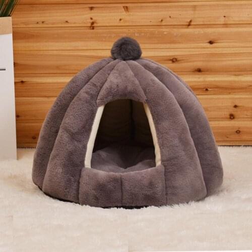 50% Hot Sales!!! Round Kennel Semi-closed Cat Sleep Winter Mat Small Medium-sized Dogs Pet Nest