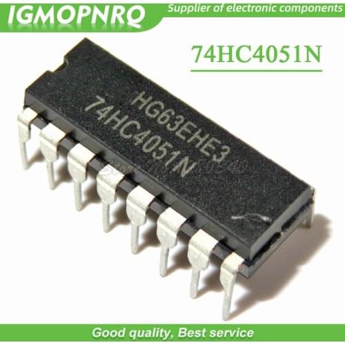50pcs 74HC4051N 74HC4051 SN74HC4051N DIP-16 Multiplexer Switch ICs 8-CHANNEL MUX/DEMUX new original