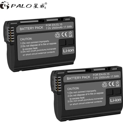 PALO 3pcs 2500mAh EN-EL15 EN EL15 ENEL15 7V battery case for Nikon DSLR D600 D610 D800 D800E D810 D7000 D7100 D7200 l15