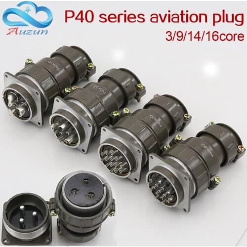 Aviation plug socket round connector P40 series 3.9.14.16core diameter 40MM