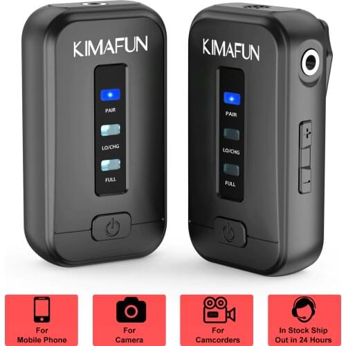 2.4GHz Wireless Clip-On Microphone System with Lavalier&Receiver for DSLR Camera and Smartphone YouTube Recording Vlogging