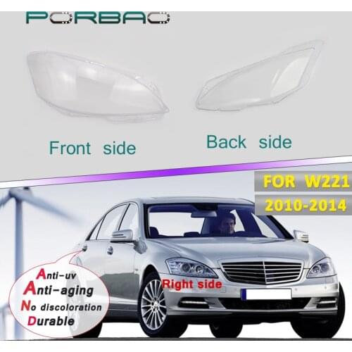 4Doors Headlight Transparent Glass Lens Covers for Benz W221 S280 S300 S350 S500 S600 Headlamp Clear shell 10-14 Replacement DIY